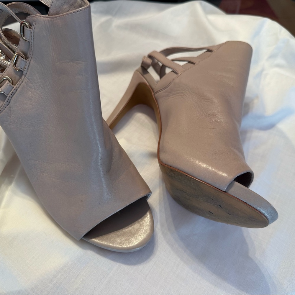 Vince Camuto Fenette Grey Open-Toe Heels